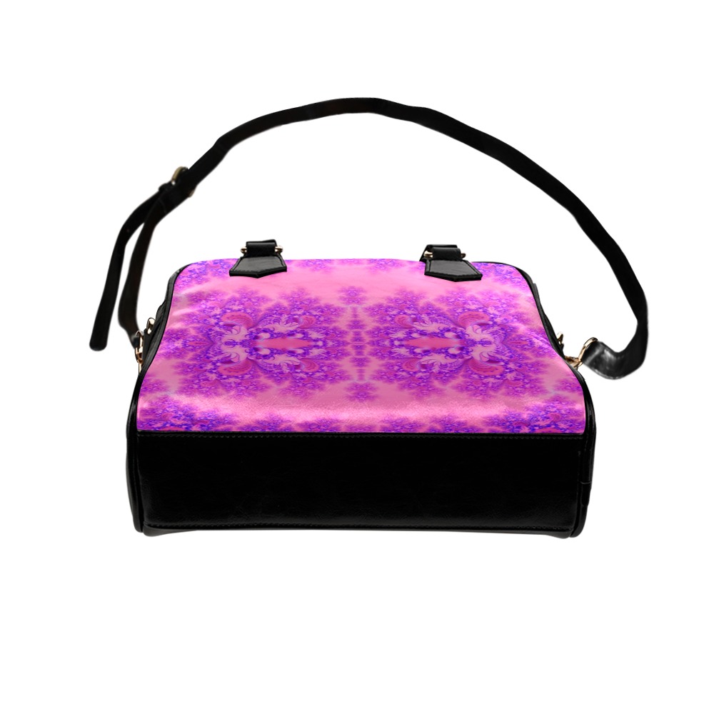 Purple and Pink Hydrangeas Frost Fractal Shoulder Handbag (Model 1634)