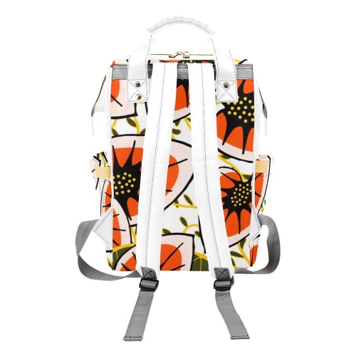 African leaves and flowers Multi-Function Diaper Backpack/Diaper Bag (Model 1688)
