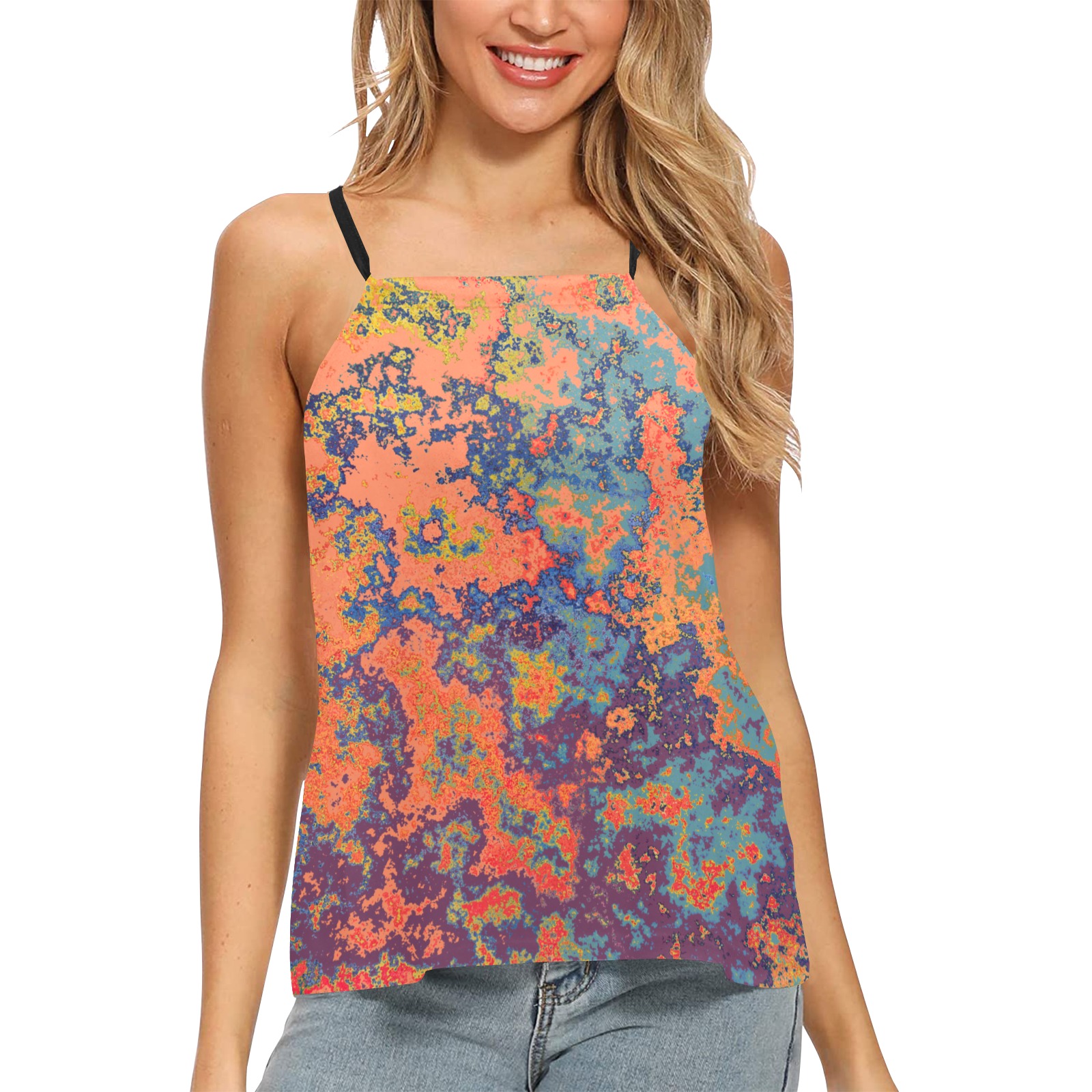 Halter neck top #23 Loose Fit Halter Neck Top (Model T68)