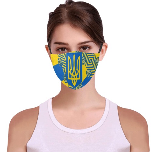 UKRAINE 2 3D Mouth Mask with Drawstring (Pack of 10) (Model M04)
