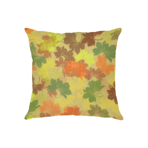 Autumn Leaves / Fall Leaves Linen Zippered Pillowcase 18"x18"(Two Sides)