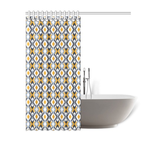 Retro Angles Abstract Geometric Pattern Shower Curtain 60"x72"