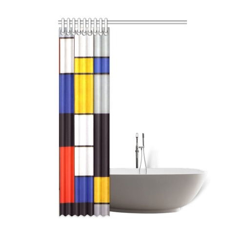 Composition A by Piet Mondrian Shower Curtain 48"x72"