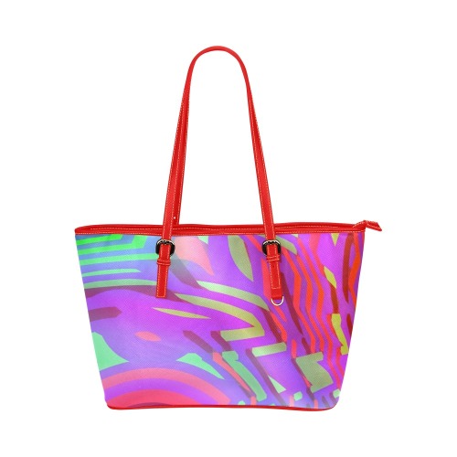 Colorful Tribal Pattern Leather Tote Bag/Small (Model 1651)