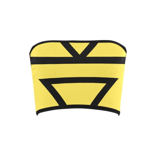 minimal arrow yellow black Bandeau Top