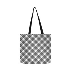 Tartan black white pattern holidays Christmas xmas elegant lines geometric cool fun classic elegance Reusable Shopping Bag Model 1660 (Two sides)