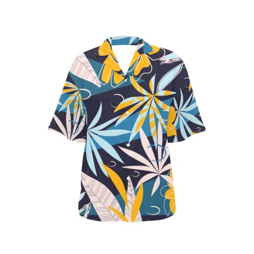 Colorful Tropical Pattern (4) All Over Print Hawaiian Shirt for Women (Model T58)