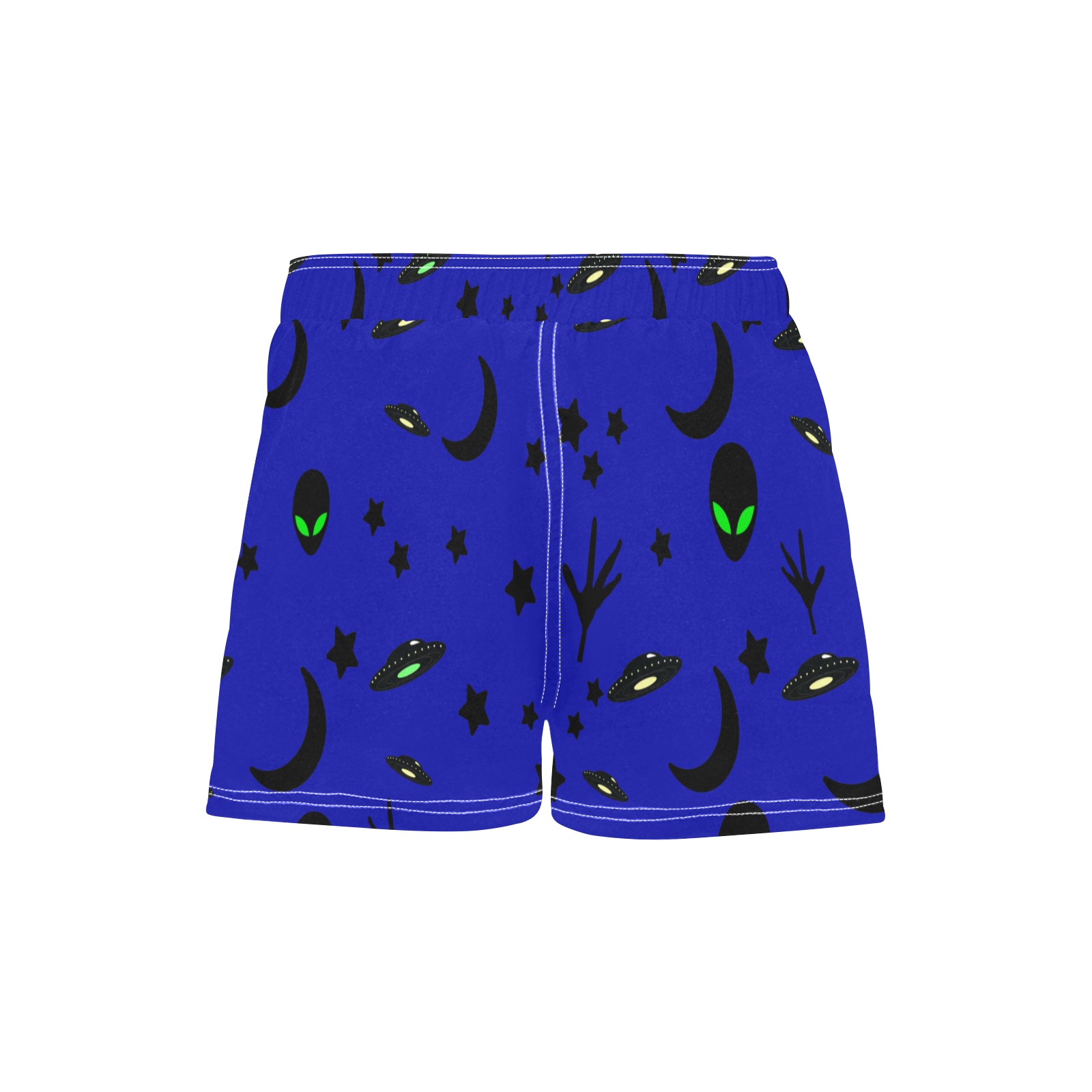 Aliens and Spaceships - Blue Women's Casual Board Shorts (Model L54)