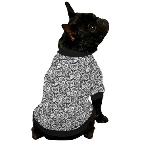 Let Your Spirit Wander in Black Pet Dog Round Neck Shirt