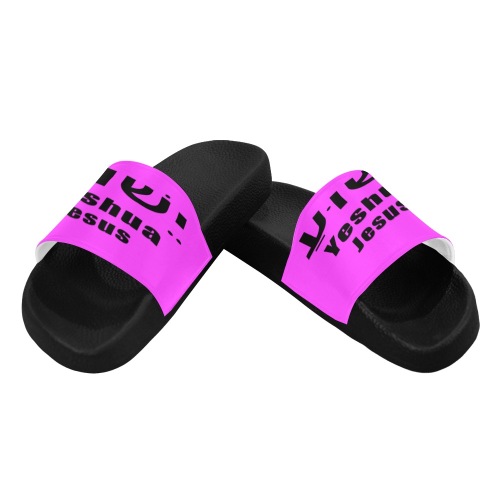 Yeshua Hot Pink Flip Flop Men's Slide Sandals (Model 057)