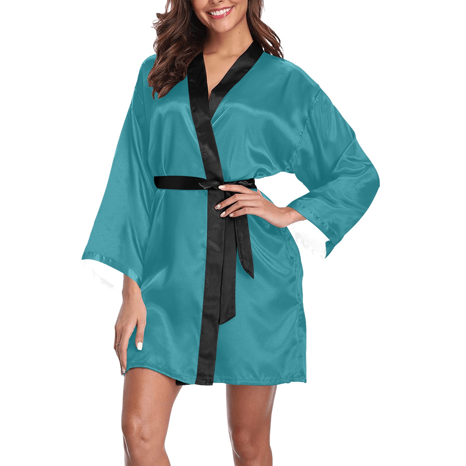 Harbor Blue Long Sleeve Kimono Robe