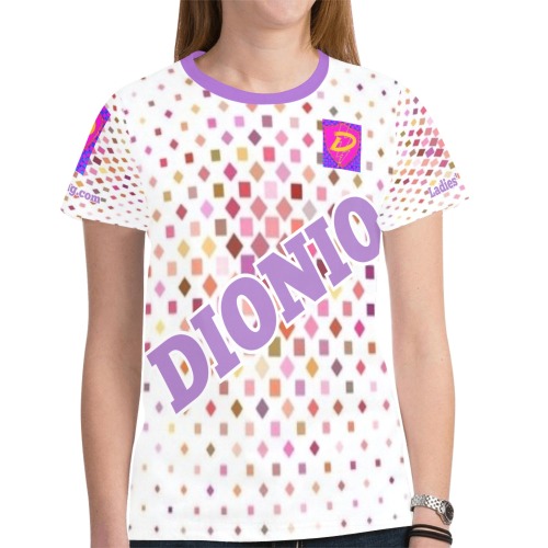 DIONIO Clothing - Ladies' Multi-Color Diamond Square T-Shirt New All Over Print T-shirt for Women (Model T45)
