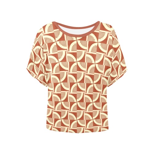 Abstract - Repper.  Autumn Colors Women's Batwing-Sleeved Blouse T shirt (Model T44)