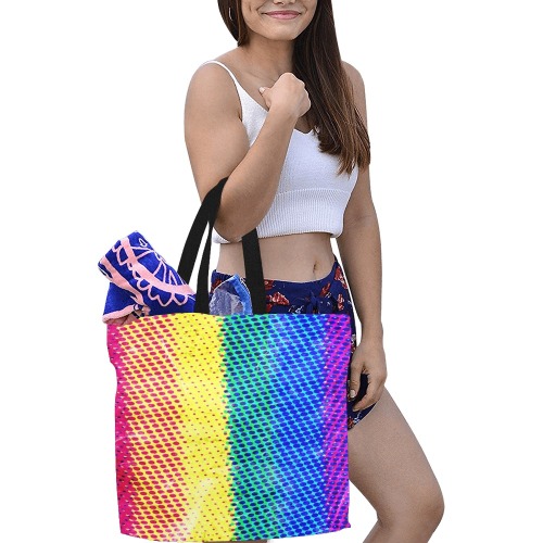 Rainbow Pride by Nico Bielow All Over Print Canvas Tote Bag/Large (Model 1699)