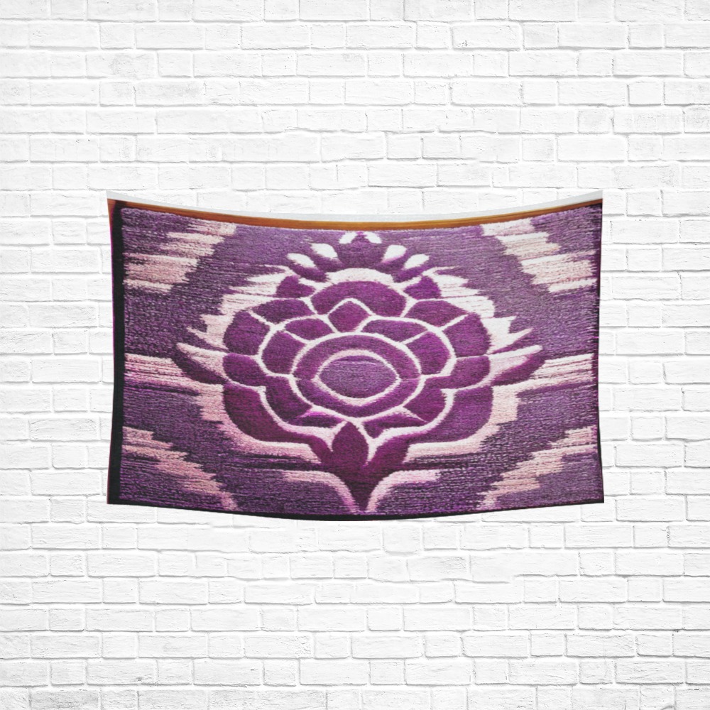 purple flower, damask style Cotton Linen Wall Tapestry 60"x 40"