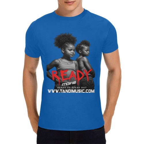 READY T-shirt BLUE MEN Men's T-Shirt in USA Size (Front Printing Only)