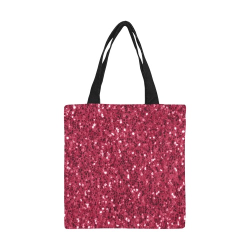 Magenta dark pink red faux sparkles glitter All Over Print Canvas Tote Bag/Small (Model 1697)