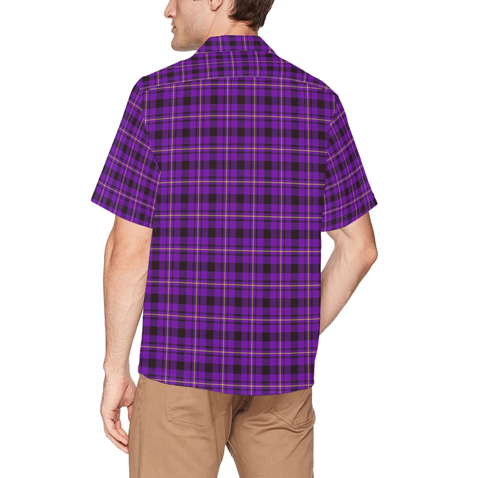 checks (22) Hawaiian Shirt with Chest Pocket (Model T58)