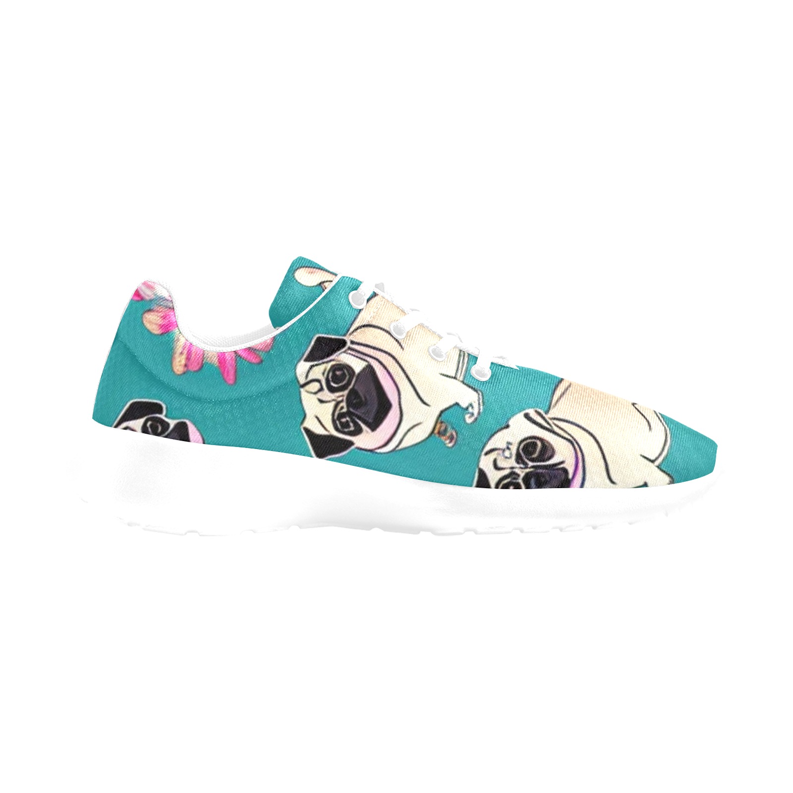 Pugs and Flowers 2 Women's Athletic Shoes (Model 0200)