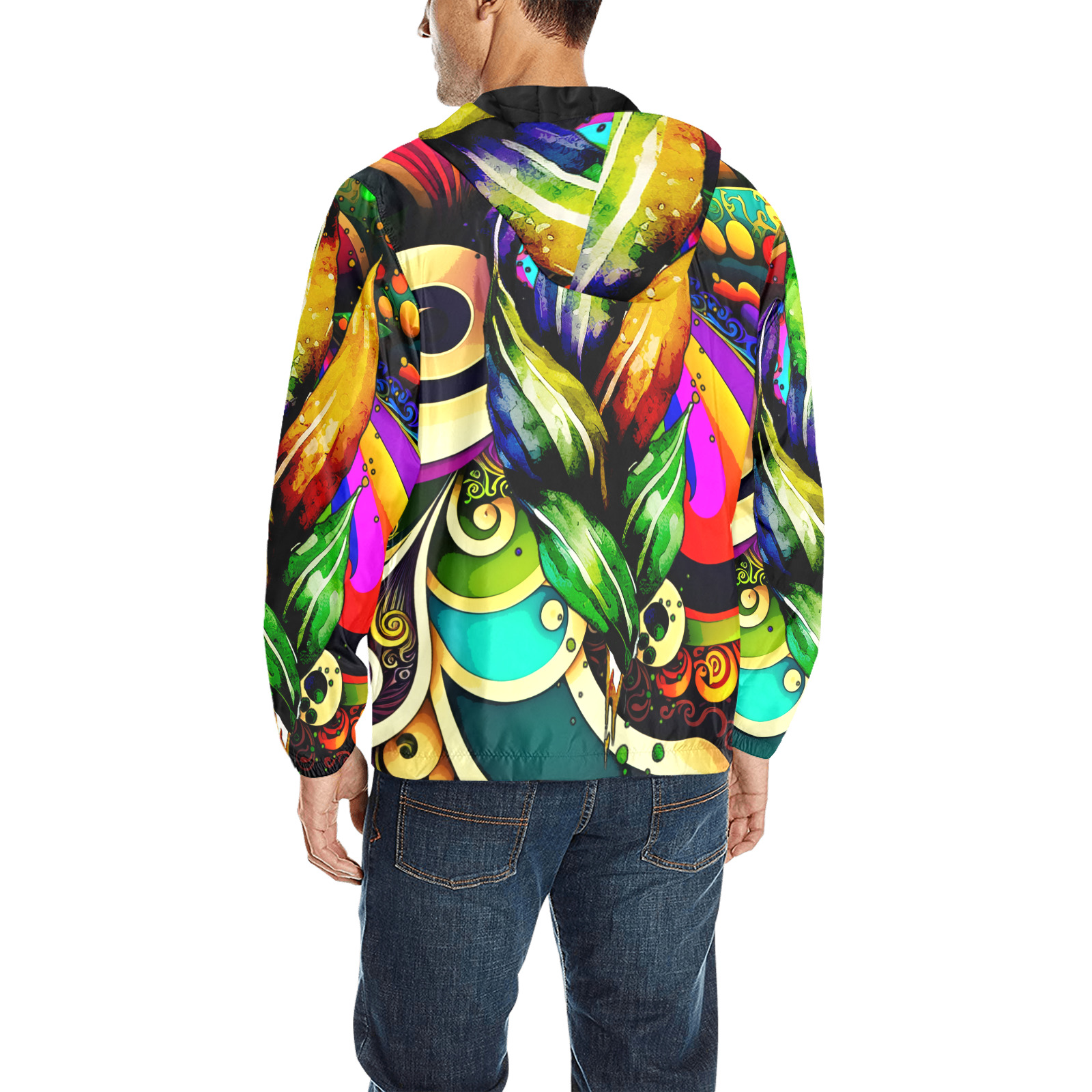 Mardi Gras Colorful New Orleans All Over Print Quilted Windbreaker for Men (Model H35)