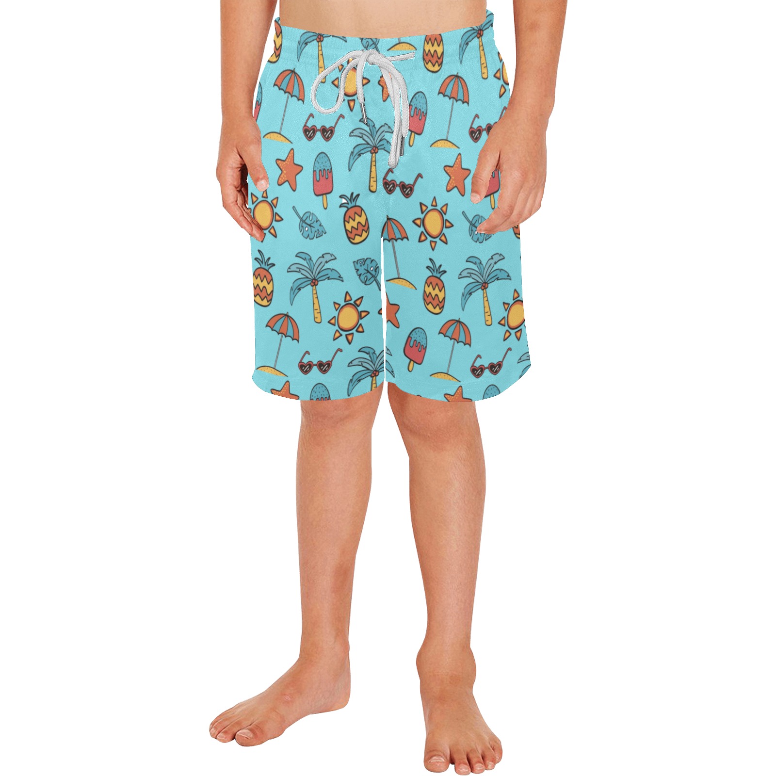 Sunny Daze Beach Shorts Boys' Casual Beach Shorts (Model L52)