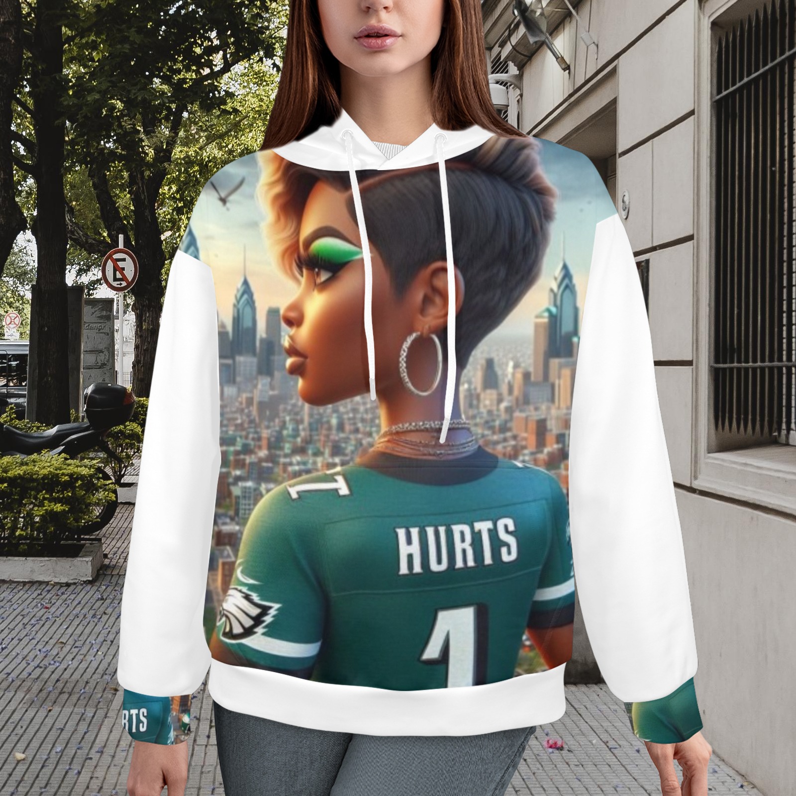 J. Hurts Hoodie Women's All Over Print Hoodie (Model H61)