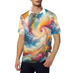 Colorful Abdract Men's All Over Print Polo Shirt (Model T55)