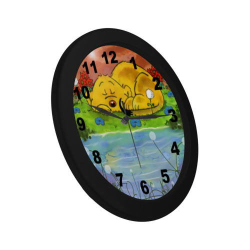 Ferald Napping By The Sunflowers Circular Plastic Wall clock