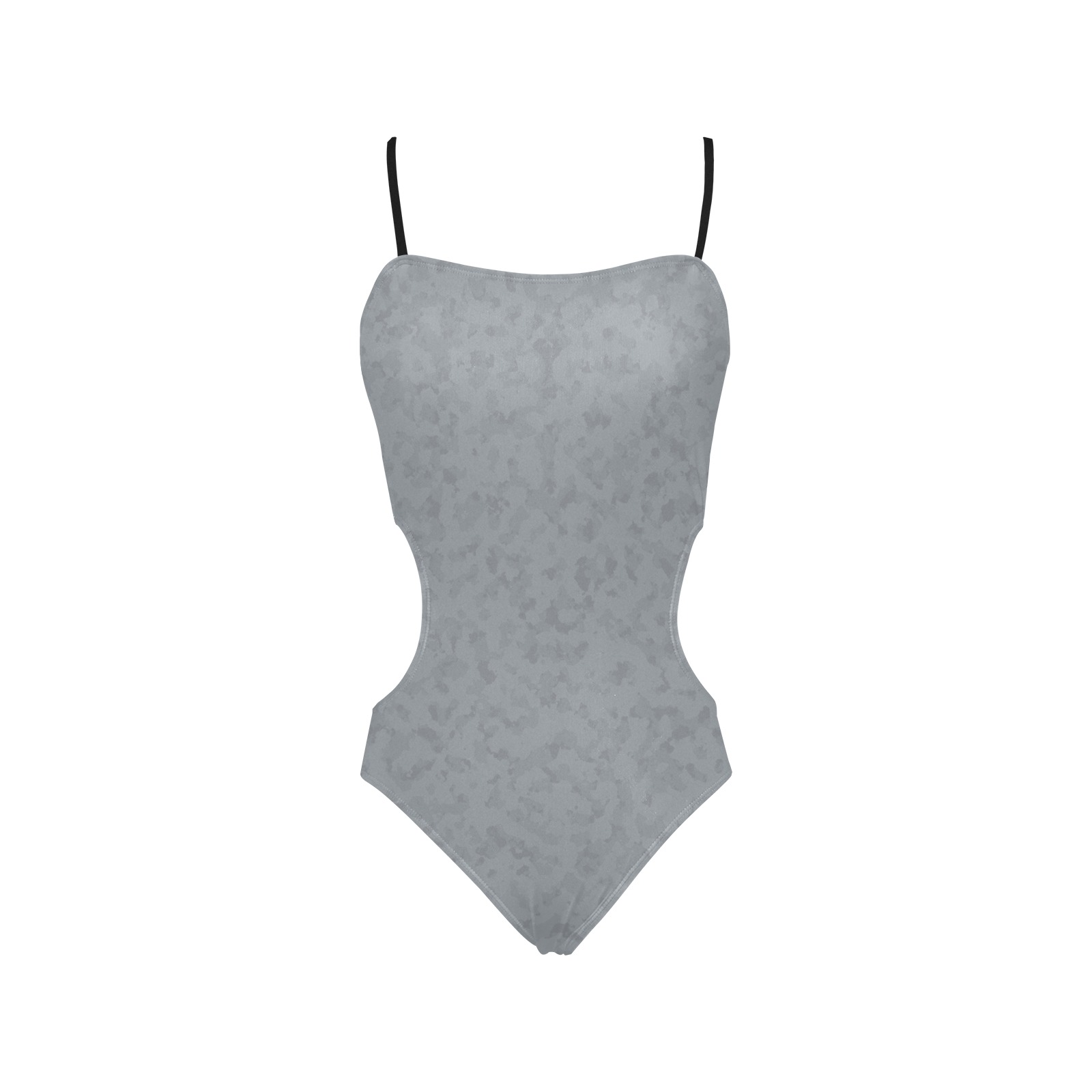 Aircraft gray Spaghetti Strap Cut Out Sides Swimsuit (Model S28)
