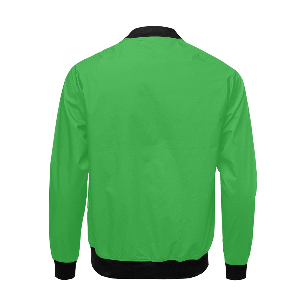 Basic Plain Green All Over Print Bomber Jacket for Men (Model H19)