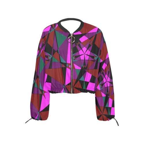 Abstract #13 2020 Cropped Chiffon Jacket for Women (Model H30)