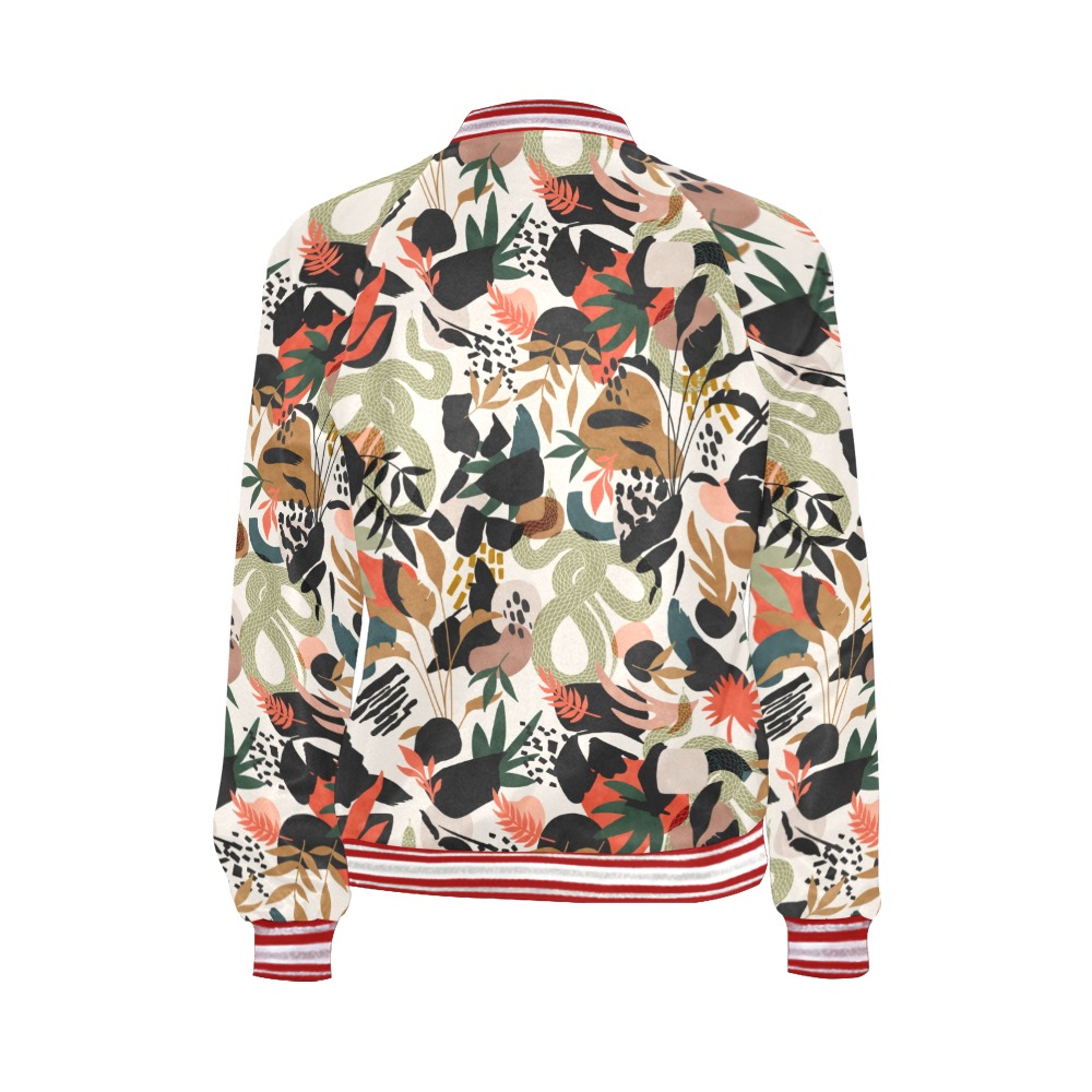 Abstract snakes shapes nature 63 All Over Print Bomber Jacket for Women (Model H21)