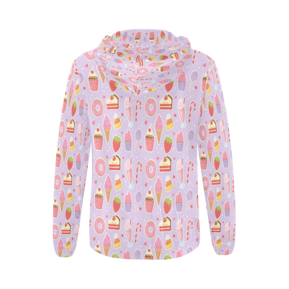 Ice cream candy All Over Print Full Zip Hoodie for Women (Model H14)