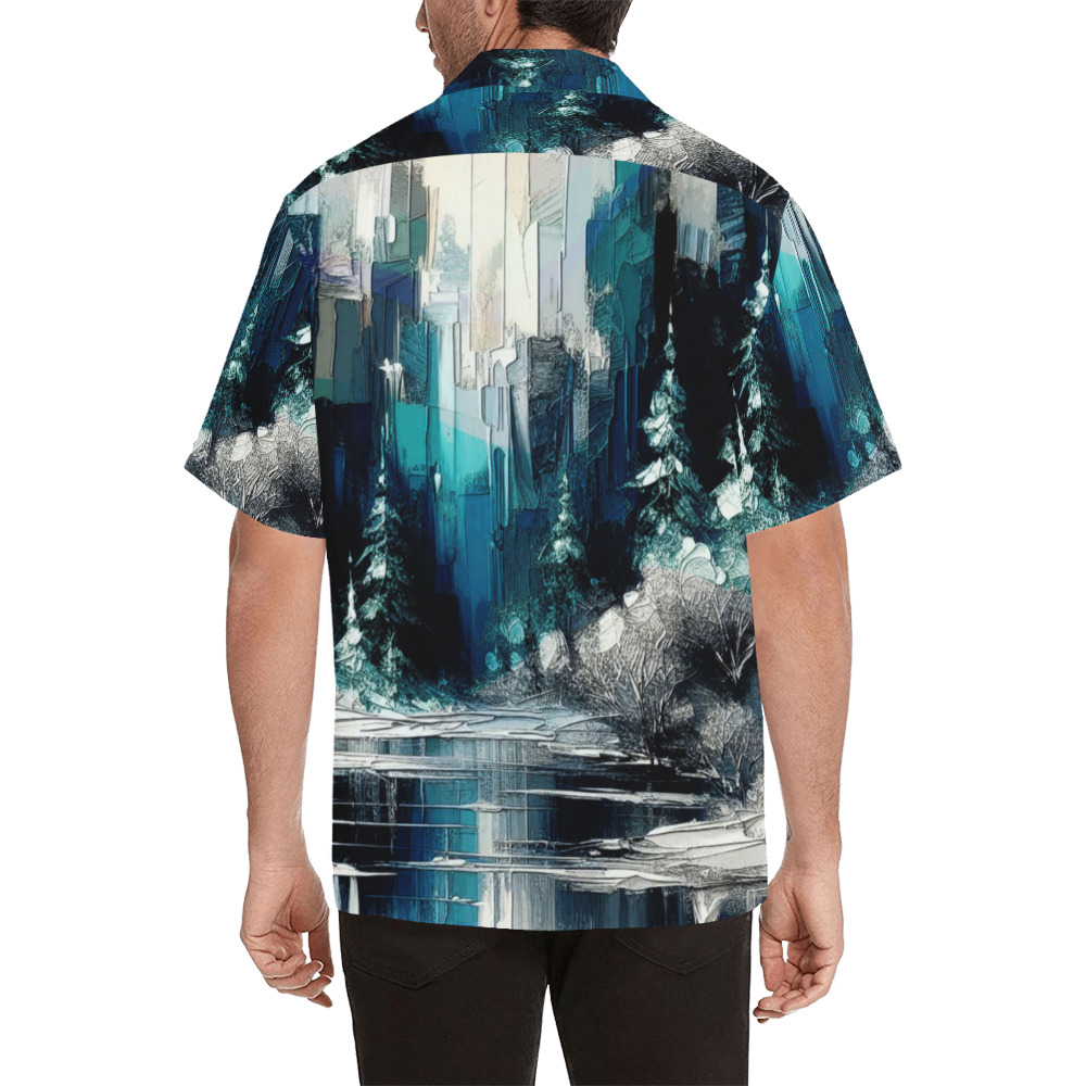 Painted City Winter Scene 1006 Hawaiian Shirt (Model T58)