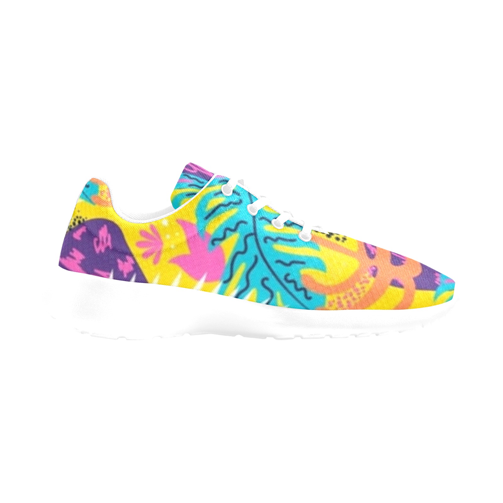 Bright Colorful Tropical Abstract Women's Athletic Shoes (Model 0200)