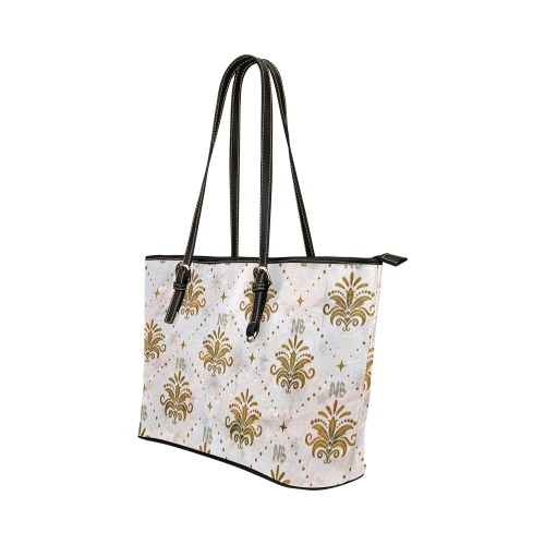 Gold Royal Pattern by Nico Bielow Leather Tote Bag/Large (Model 1651)