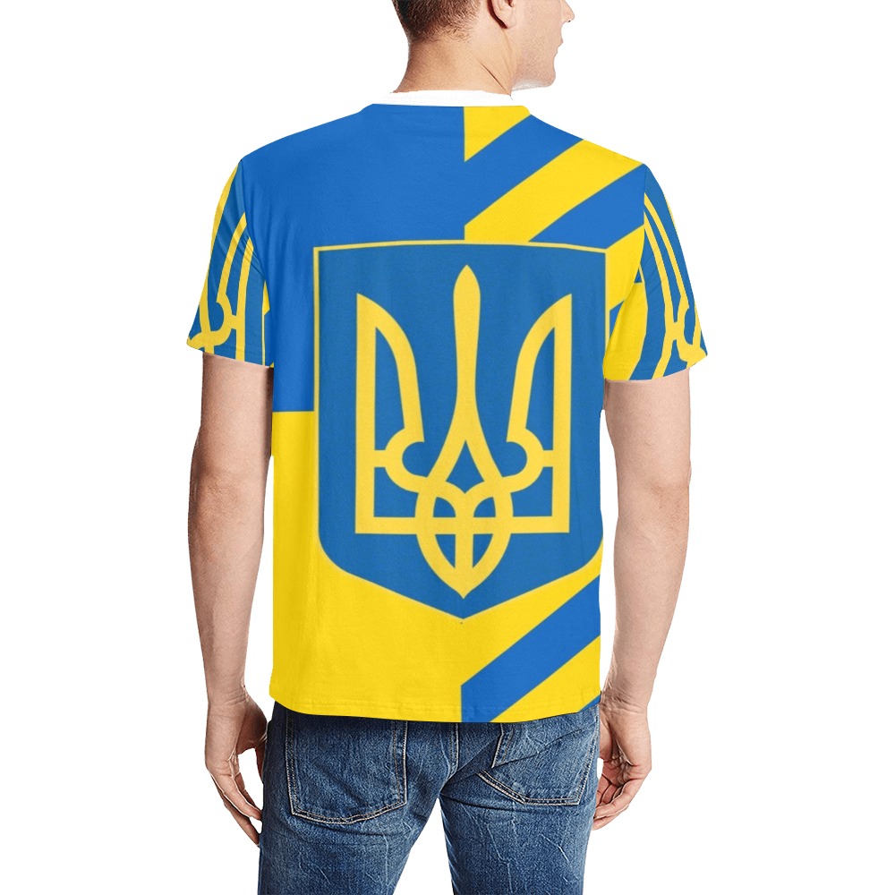 UKRAINE Men's All Over Print T-Shirt (Solid Color Neck) (Model T63)