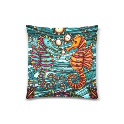 seahorses couple Custom Zippered Pillow Case 18"x18"(Twin Sides)