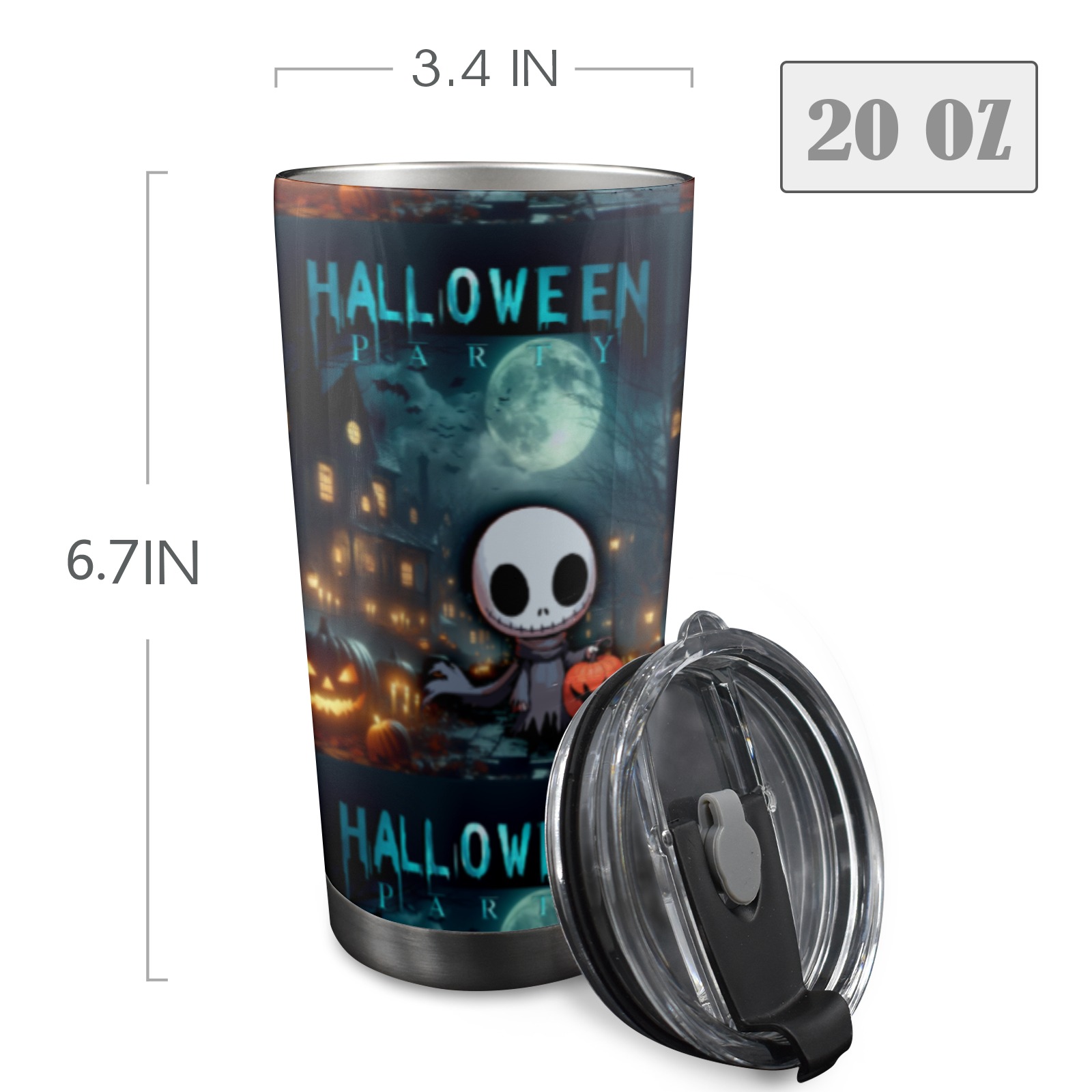 Happy Hello Ween 20oz Mobile Tumbler with Lid (Black Lock)