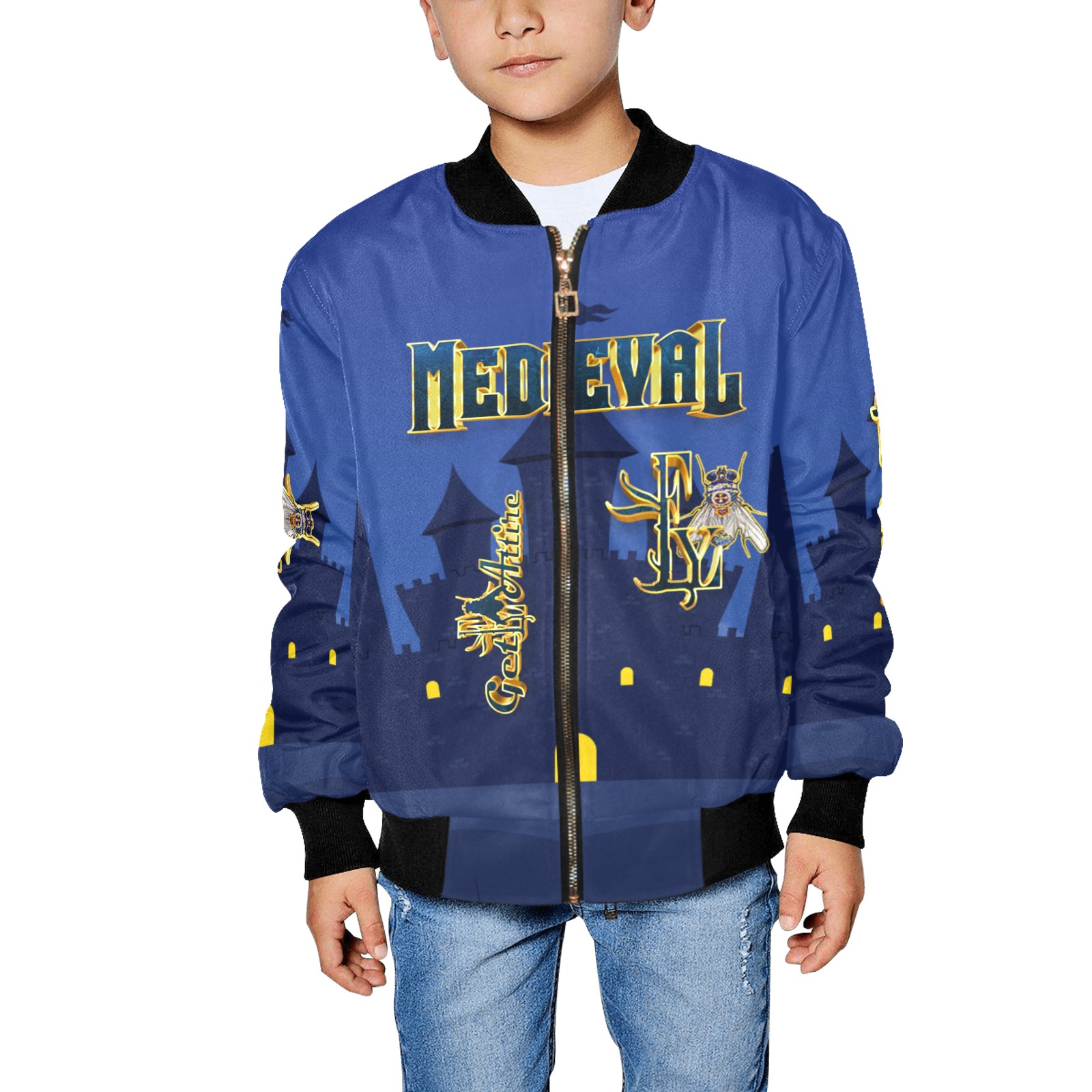 Medieval  Collectable Fly Kids' All Over Print Bomber Jacket (Model H40)