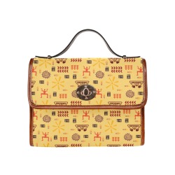 African patterns -07 Waterproof Canvas Bag-Brown (All Over Print) (Model 1641)