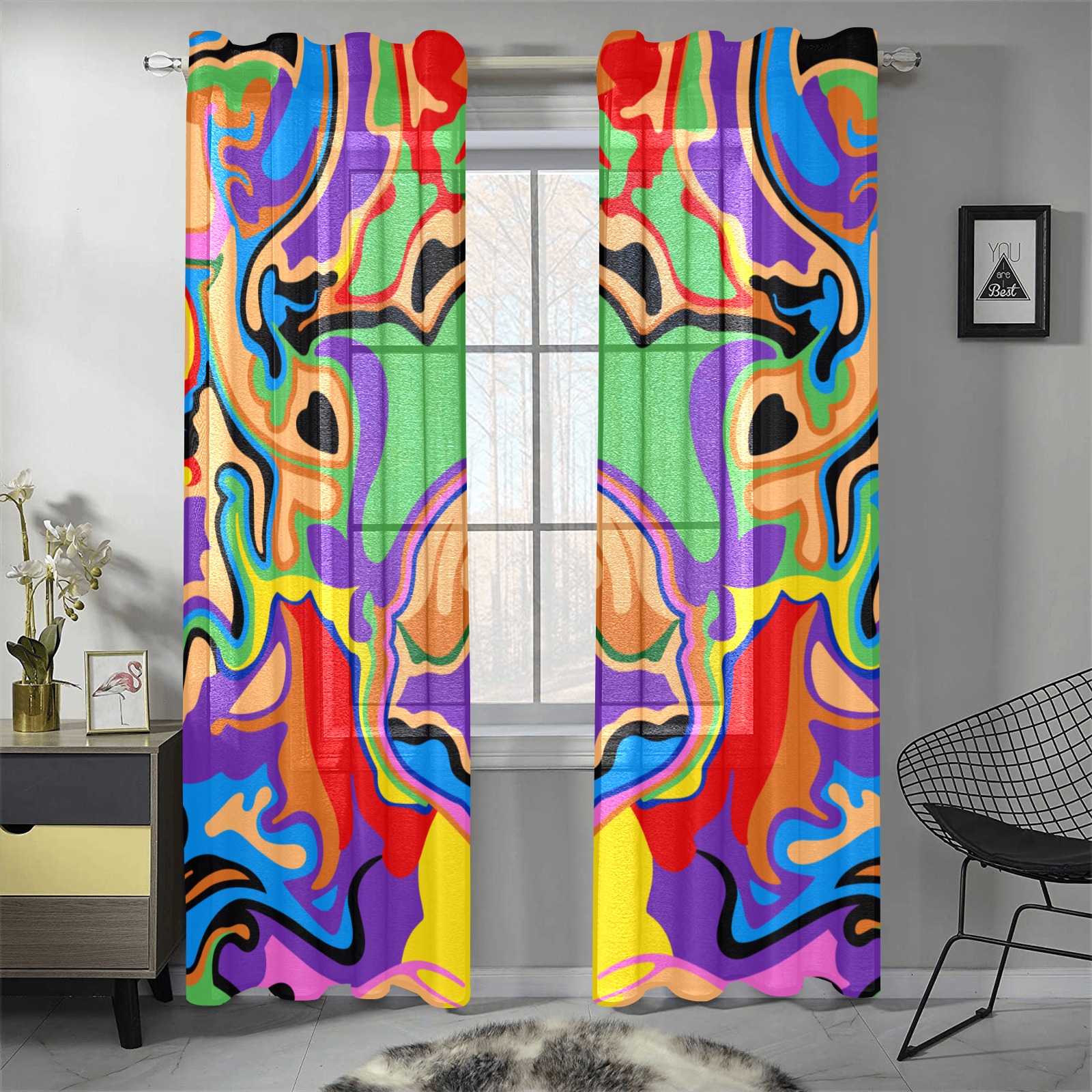 Color World Curtains Gauze Curtain 28"x84" (Two-Piece)