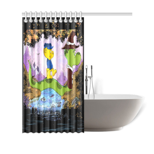 Ferald and My. Wiggly Shower Curtain 69"x70"