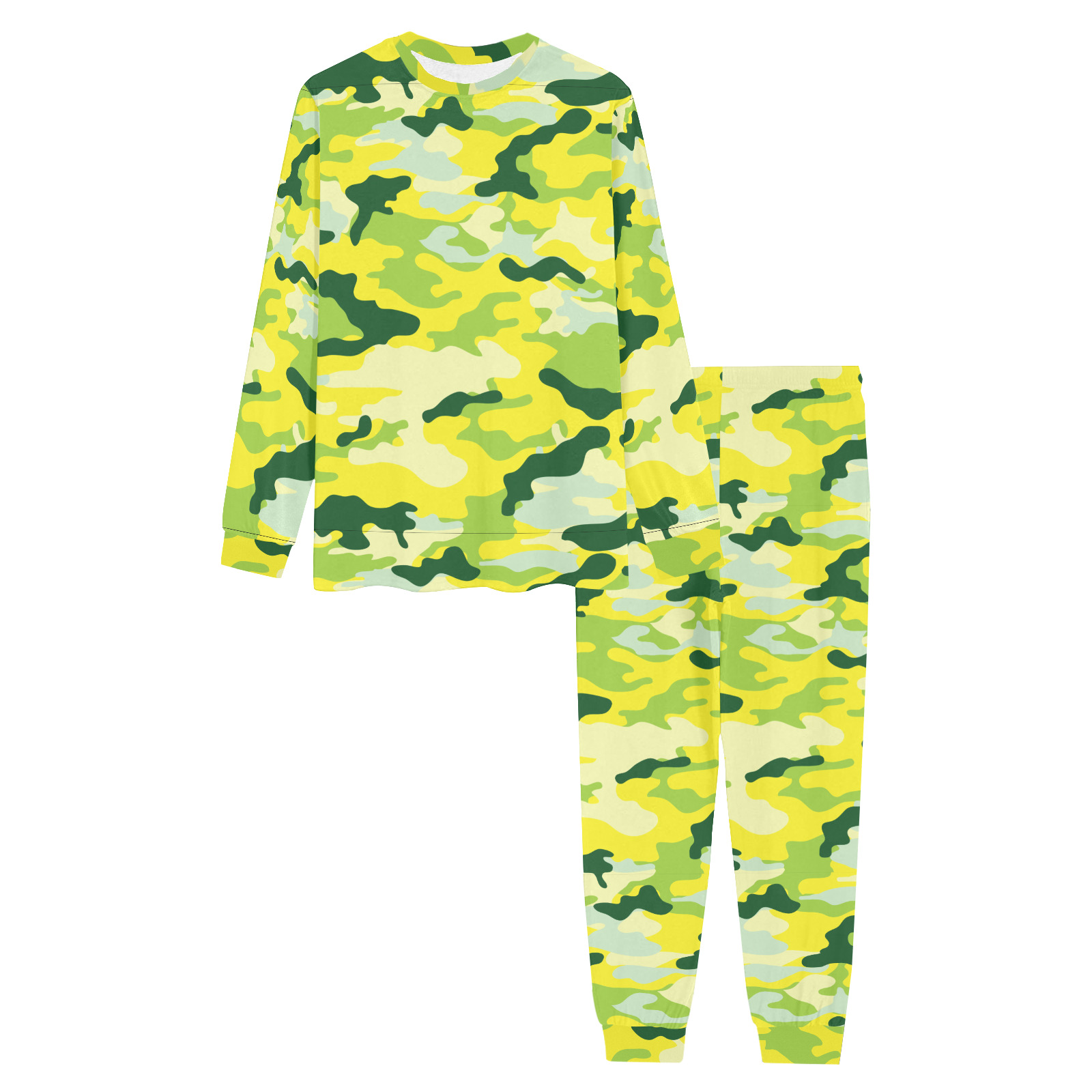 Streetwear Fashion Military Modern Army Camouflage Men's All Over Print Pajama Set with Custom Cuff