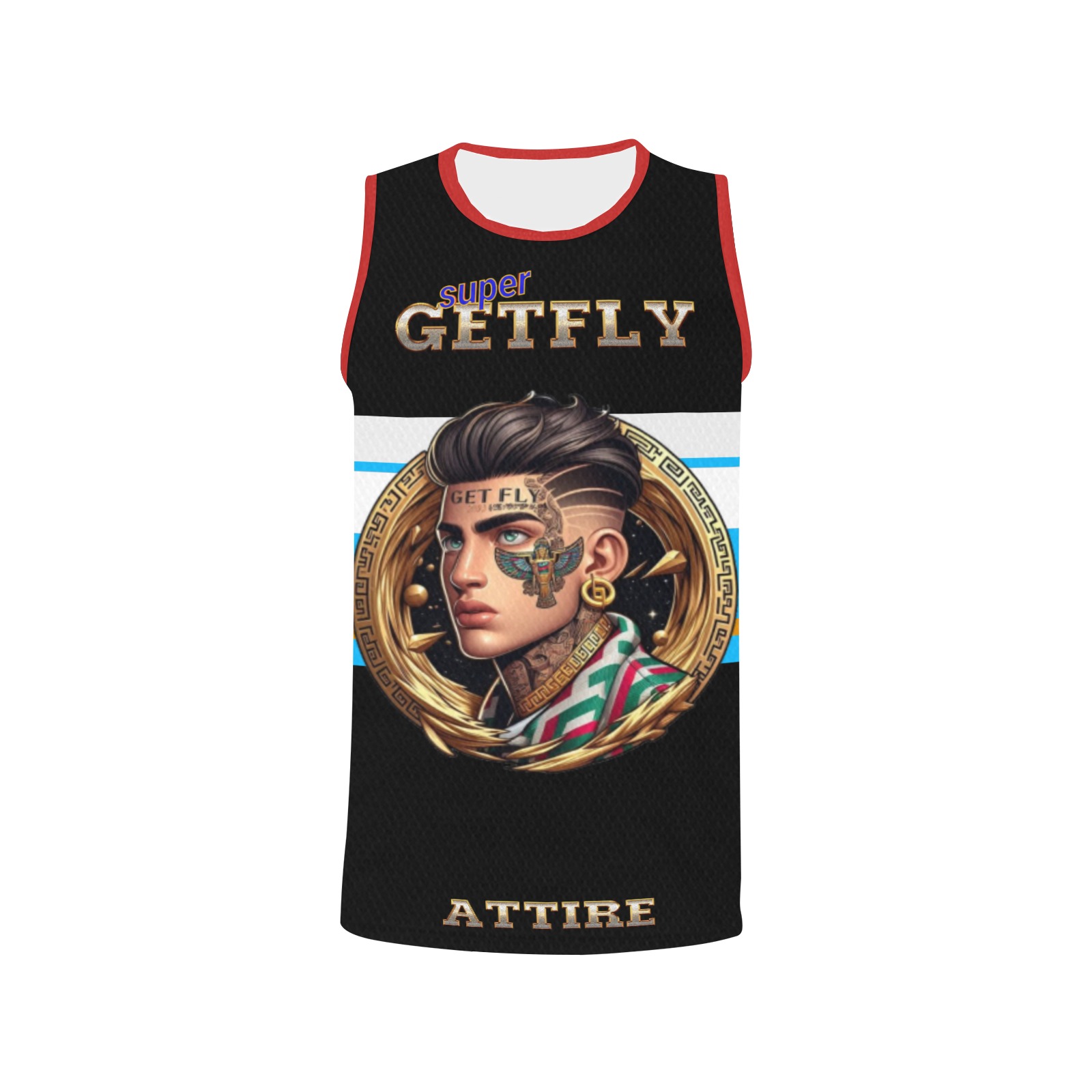 Super GETFLY ATTIRE Time Collectable Fly All Over Print Basketball Jersey