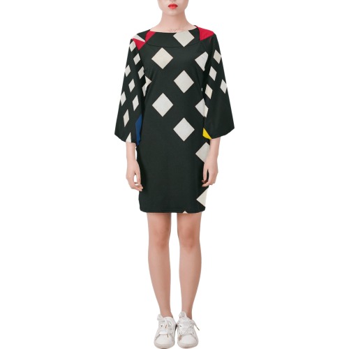 Counter-composition XV by Theo van Doesburg- Bell Sleeve Dress (Model D52)