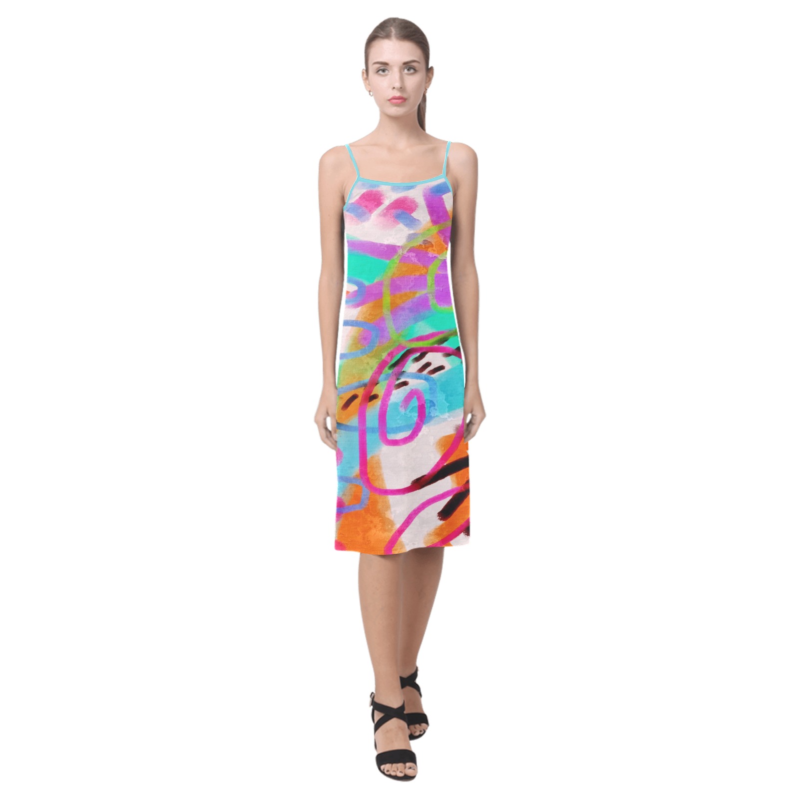 Funky Abstract Art to Wear Alcestis Slip Dress (Model D05)