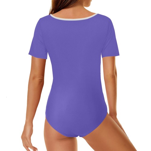 color slate blue Women's Short Sleeve Bodysuit