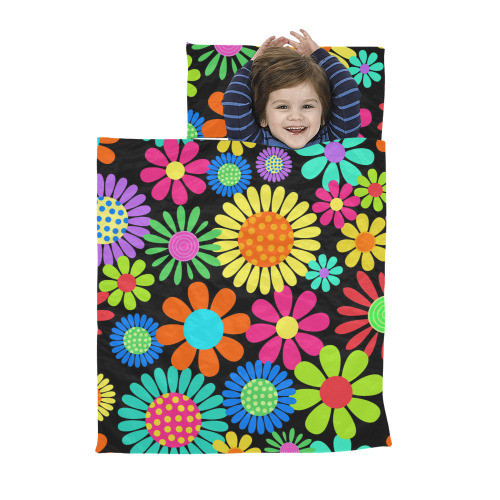 Retro Daisy Flower Power Sixties Hippy Pattern Kids' Sleeping Bag