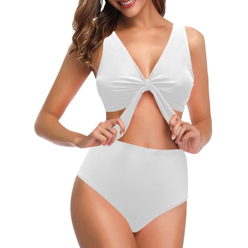 White Chest Bowknot Bikini Swimsuit (Model S33)